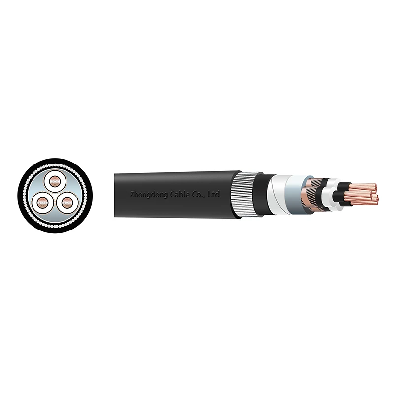 CU/XLPE/CWS/SWA/PVC Three Core Power Cable 26/35kV