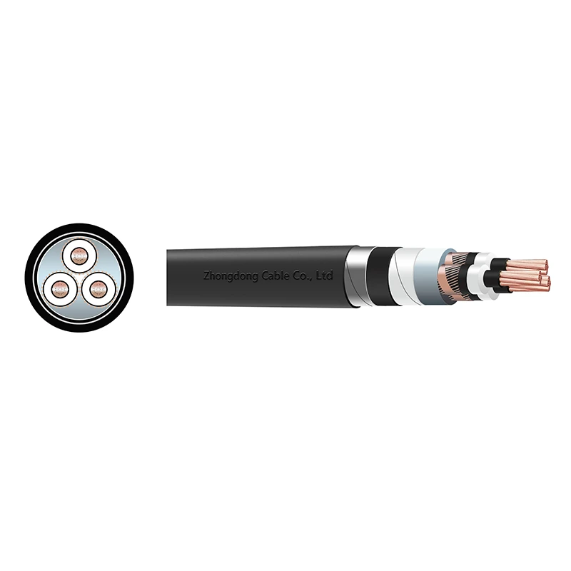 CU/XLPE/CWS/STA/PVC Three Core Power Cable 18/30kV