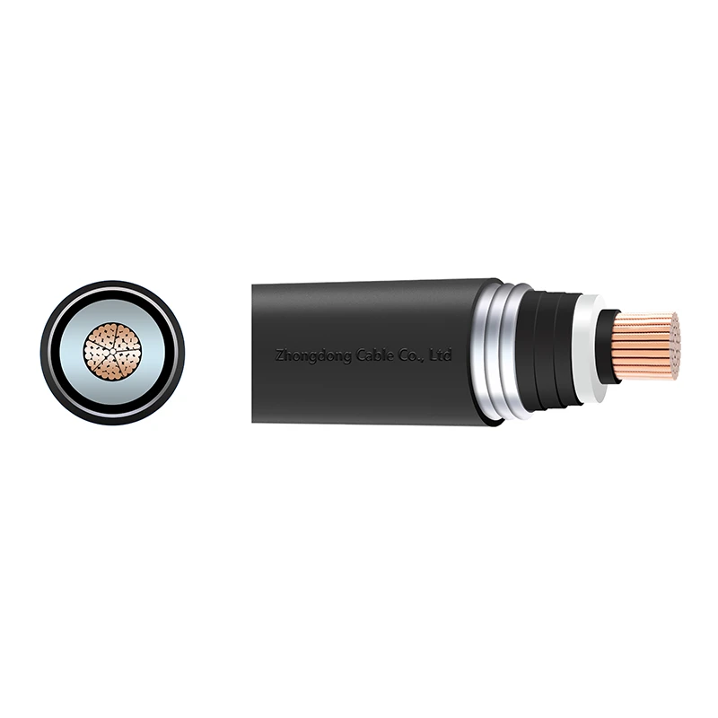CU/XLPE/Welded Corrugated Aluminium/PVC Single Core Power Cable 64/110kV