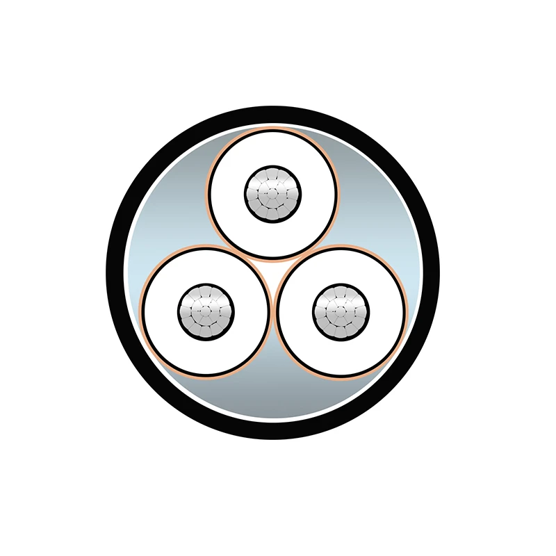 AL/XLPE/CTS/PVC Three Core Power Cable 8.7/15kV
