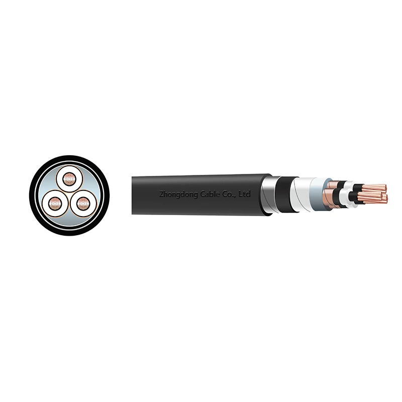 CU/XLPE/CTS/STA/PVC Three Core Power Cable 12/20kV