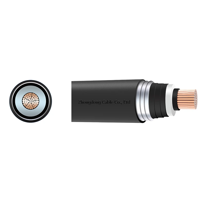 CU/XLPE/Welded Corrugated Aluminium/PVC Single Core Power Cable 38/66kV
