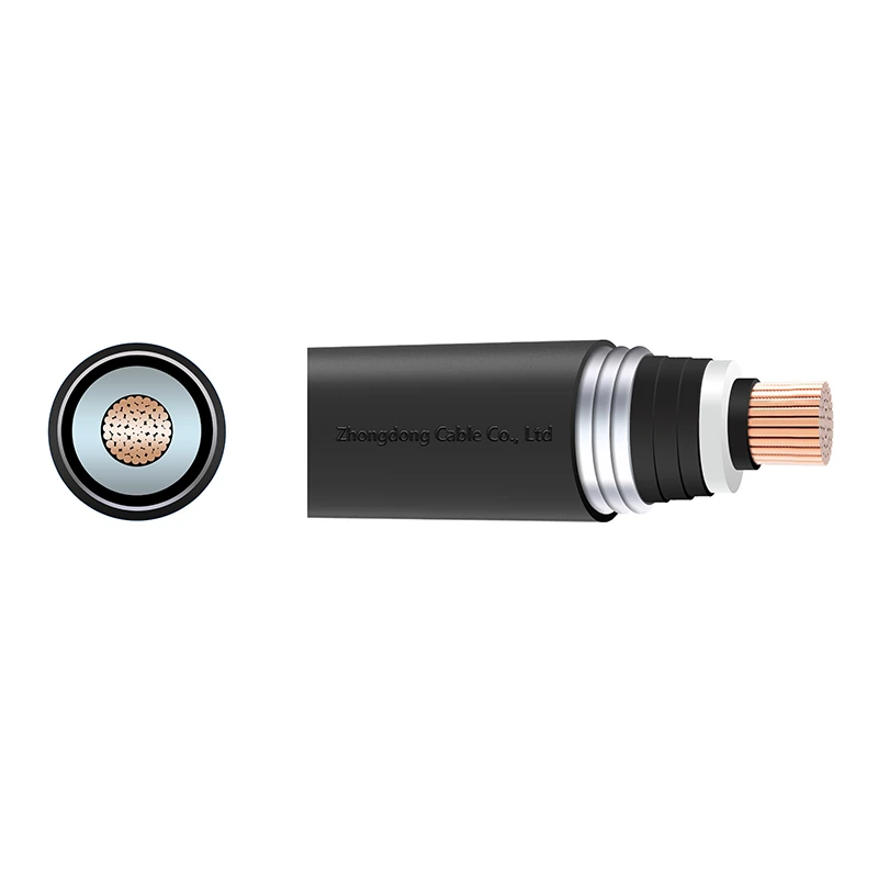 CU/XLPE/Welded Corrugated Aluminium/PVC Single Core Power Cable 64/110kV