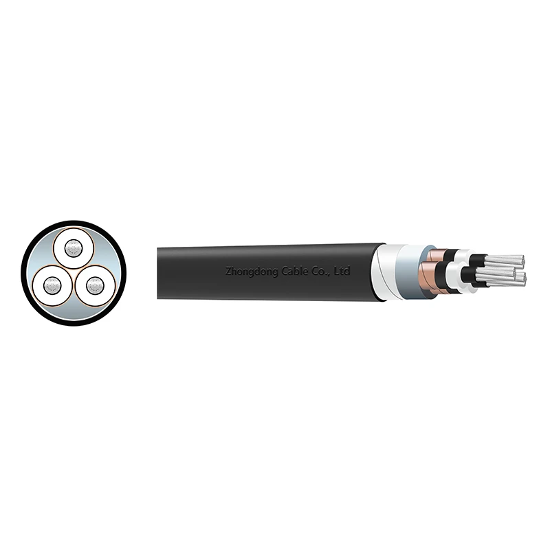 AL/XLPE/CTS/PVC Three Core Power Cable 8.7/15kV